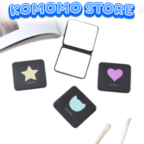 KMM MINI FOLDING MIRROR E317 SQUARE MODEL 2 ด้านข้าง MAKEUP MIRROR