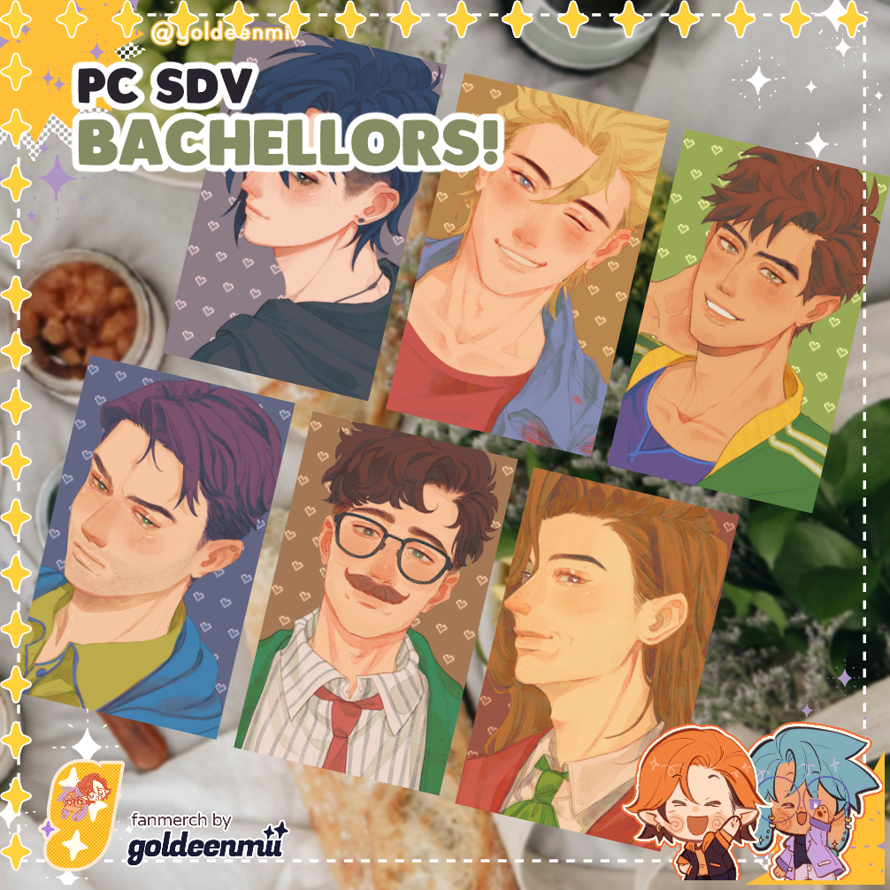Stardew Valley Bachelors Photocard • SDV PC Fanmade • fanmerch โดย goldeenmii