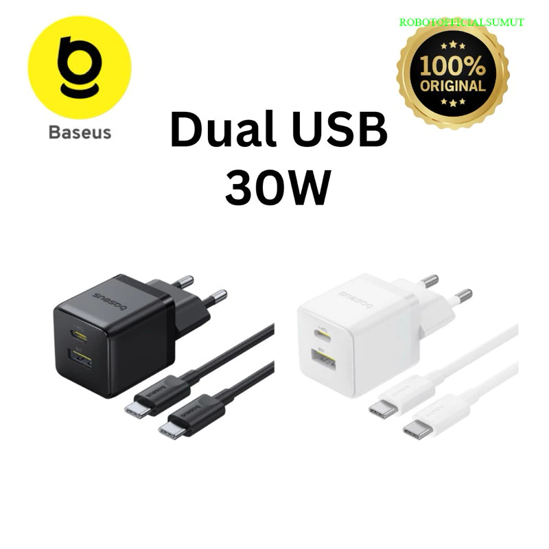 BASEUS Palm Set Dual USB C+U 20W 30W พร้อมสาย Type-C to C ของแท้