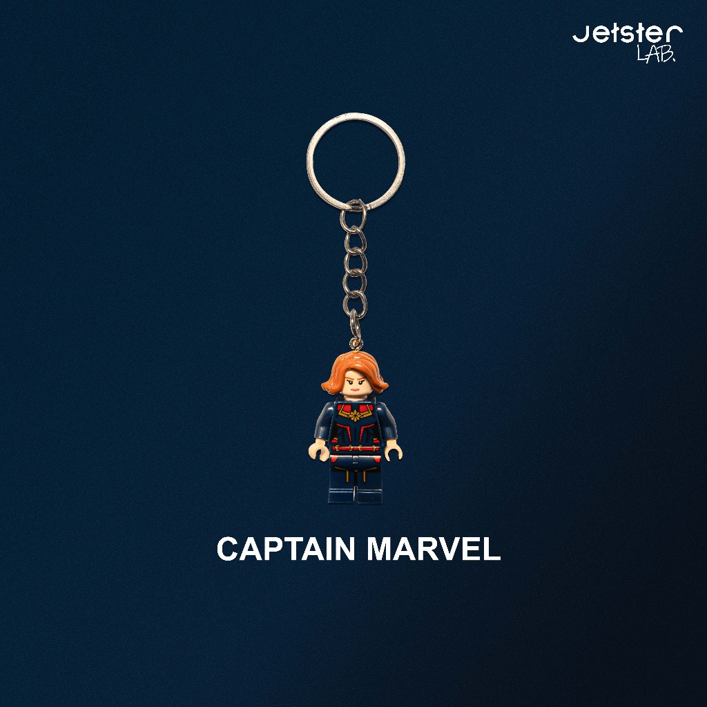 พวงกุญแจ GANTUNGAN Jetster Lab พวงกุญแจฟิกเกอร์ Captain Marvel Marvel Marvel