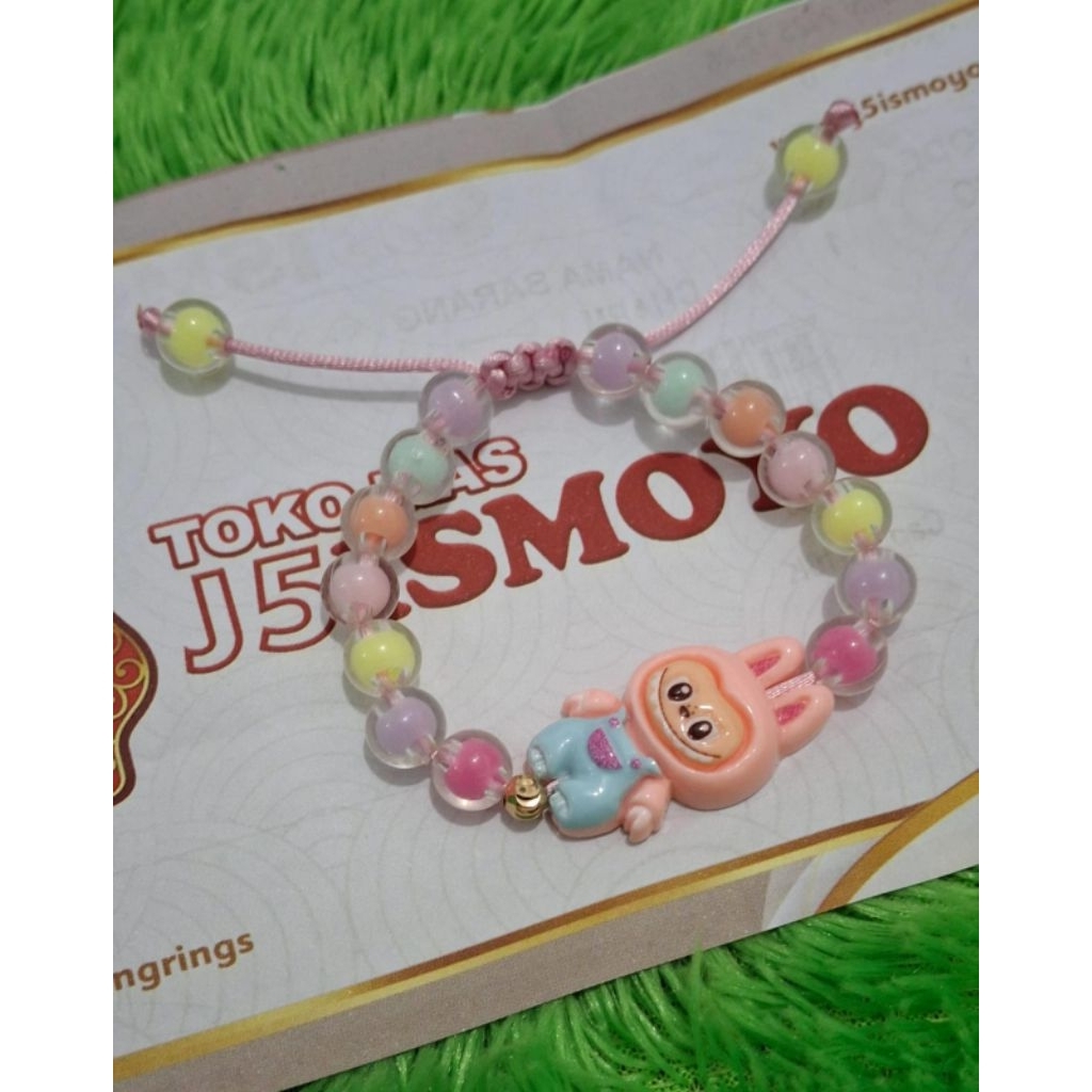 Mrican Childrens Rainbow Labubu Rope Bracelet 0.1gram Semar Ismoyo J5