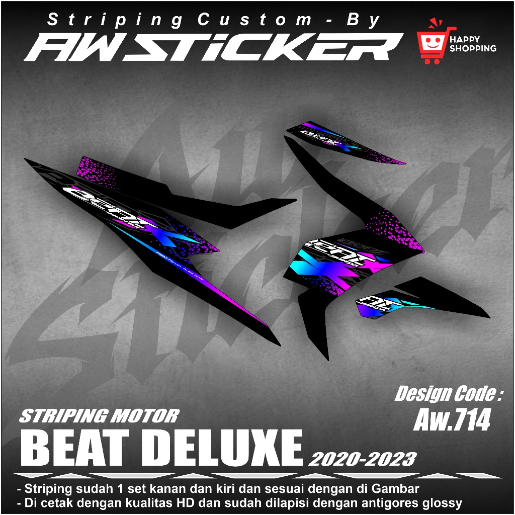 Striping Beat Deluxe 2020 2021 2022 2023 สติ๊กเกอร์ Beat street Striping Beat Street Aw 714