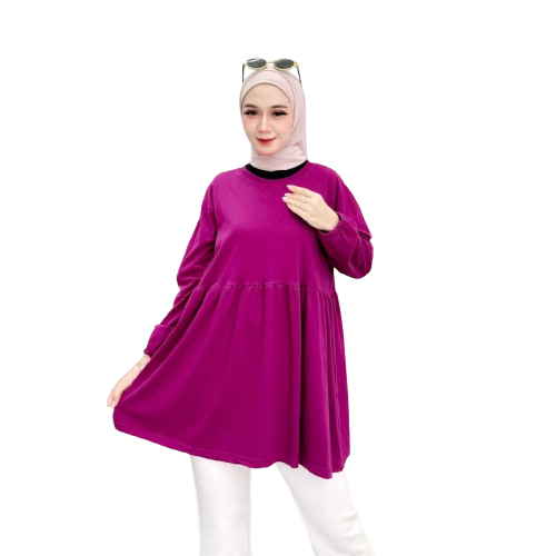 SINCTARO Raffle Top Plain Oversize เสื้อยืดแขนยาว Cotton Comed 30s Big Size Jumbo