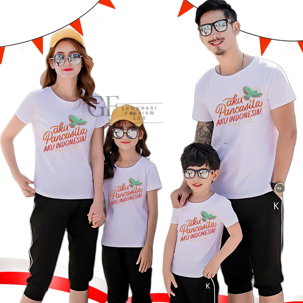 GF123/ I am Pancasilah Im Indonesia Clothing T-Shirt! ผู้ใหญ่ เด็กชาย เด็กหญิง แขนสั้น หวี 24ส