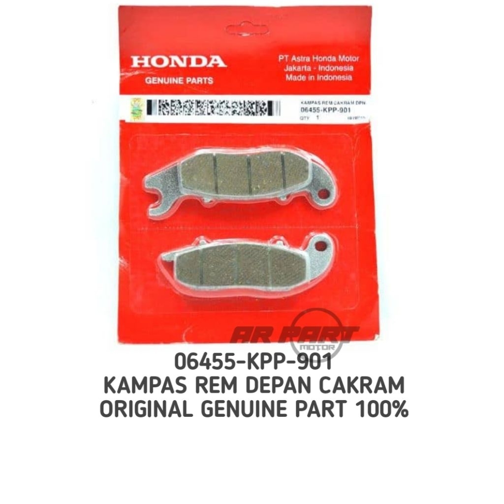 06455-KPP-901 ผ้าเบรคหน้า DISC kpp ผ้าเบรค cb cbr ผ้าเบรคหน้าเดิม AHM 100%