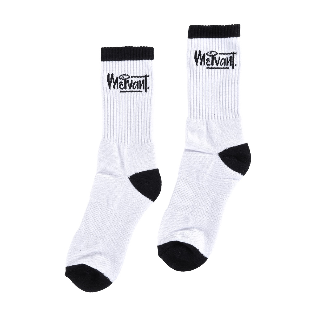 Melvant - MSC Zeven White Long Sock | ถุงเท้ายาวสีขาวสําหรับผู้ชาย / ถุงเท้าผ้าฝ้าย