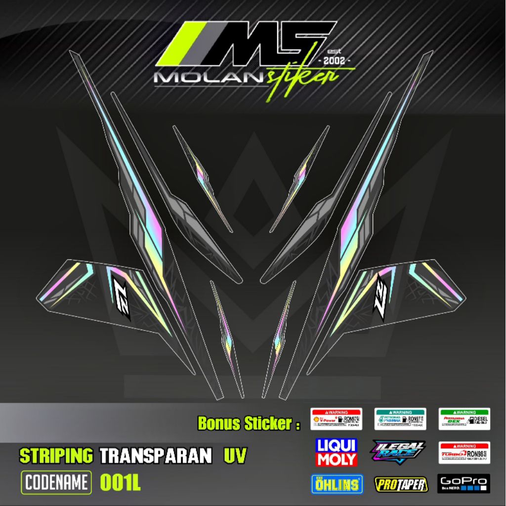 Decal สติกเกอร์ Striping Variation โปร่งใส Uv F1ZR 110 2 Tak Y 110 SS SS TWO Y 125 ZR Yamaha F1zr Po