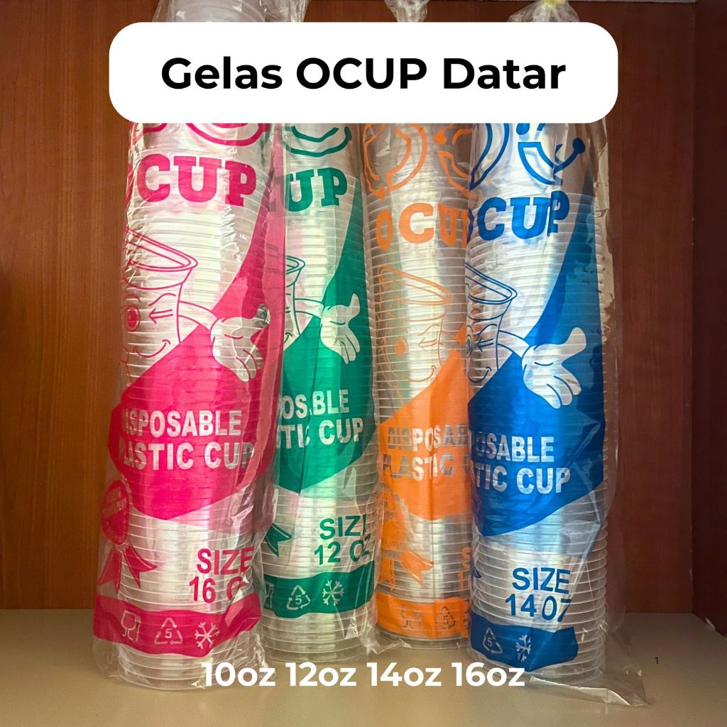Mister Gear Plastic Cup 10Oz 12Oz 14Oz 16Oz Ocup เนื้อหา 50 Jumbo Pop Ice Milo ภาชนะเครื่องดื่มชาเย็