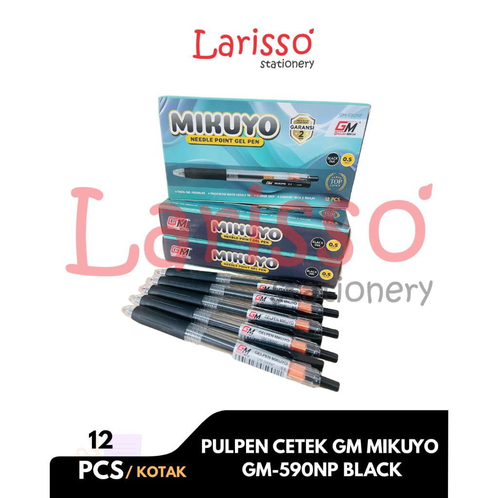 GM - (ชิ้น) GM MOKUYO GM-590NP PRINTED GEL PEN - สีดํา - ชิ้น