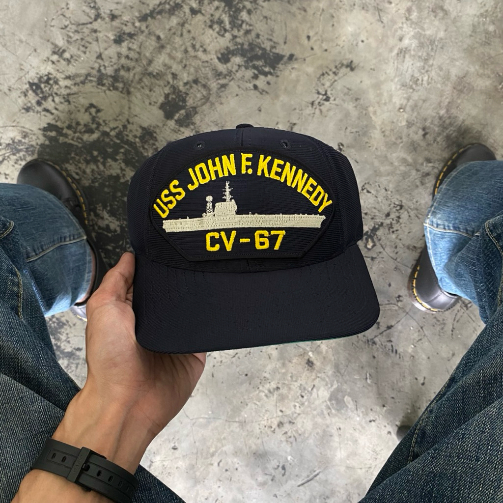 วินเทจ 90s USS JOHN F. หมวก KENDY (Made In USA)