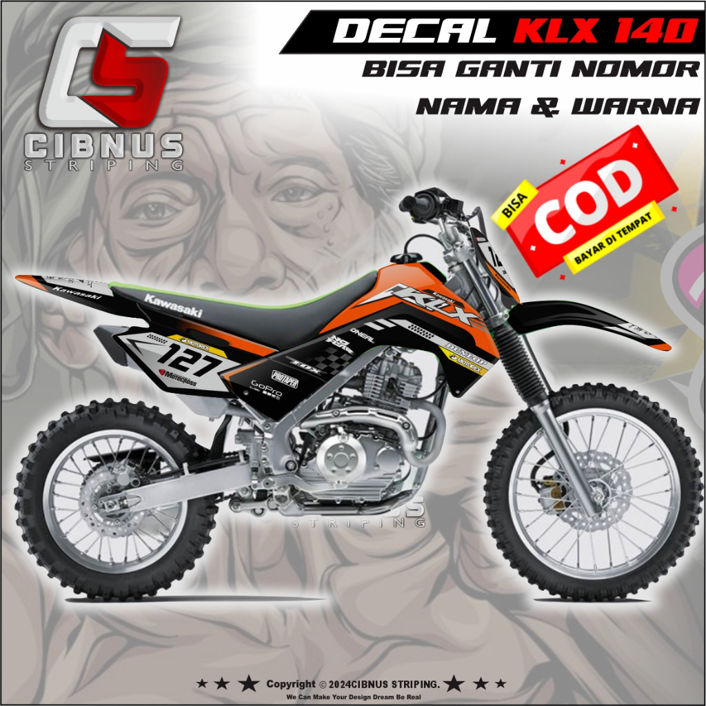 DECAL KLX 140 / สติ๊กเกอร์ KLX 140 / สติ๊กเกอร์ DECAL KLX 140 FULL BODY
