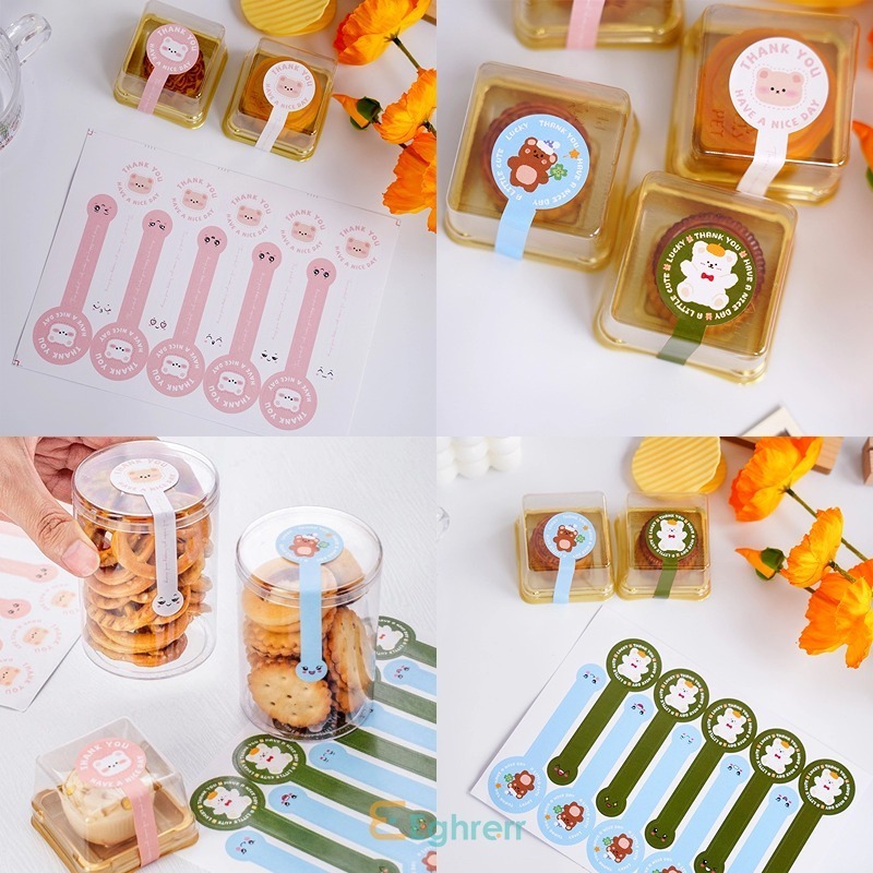 (10 ชิ้น) ขอบคุณสติกเกอร์ตราประทับฉลาก MOTIF HAVE A NICE DAY/ CARD COVER STICKERS/ FOOD AND DRINKLEB