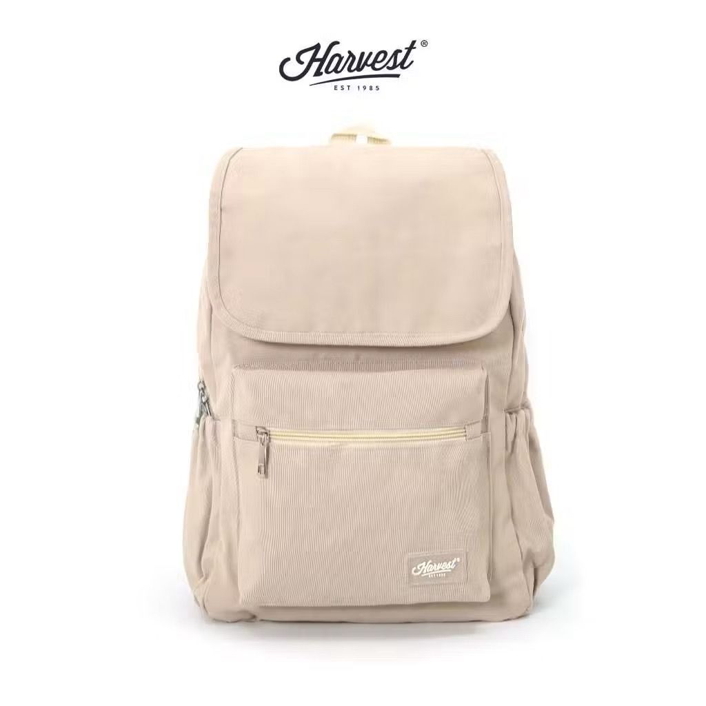 Gramedia Tunjungan: Backpack / Canvas Flip Organizer Backpack กระเป๋าเป้พื้นฐาน เรียบง่าย และกะทัดรั
