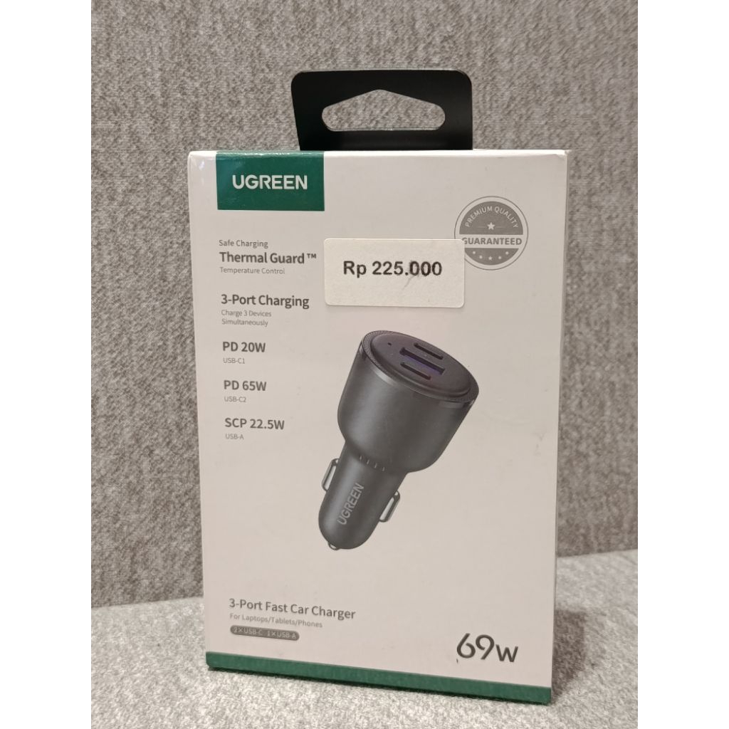 U GREEN 3- PORT FAST CAR CHARGER 69w 20467