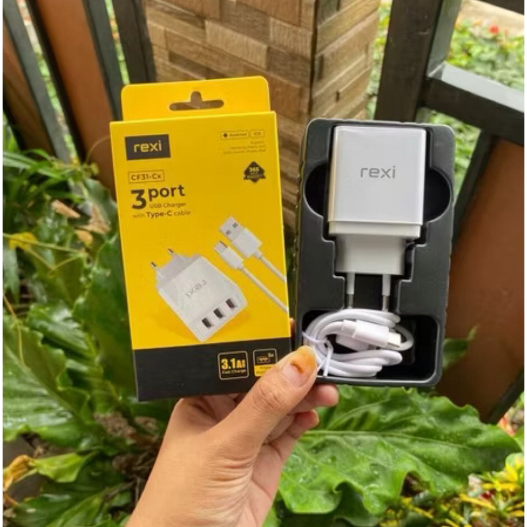 เครื่องชาร์จ Rexi CF31-Mx Micro 3.1A Triple Port USB ชาร์จเร็ว CF31m