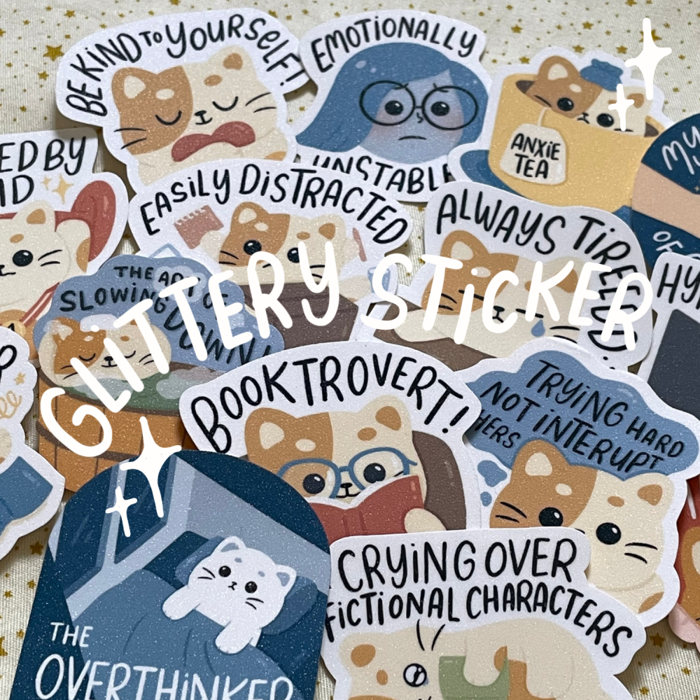 SEMULA STUDIO Glittery Sticker Die Cut / Glitter Single Sticker