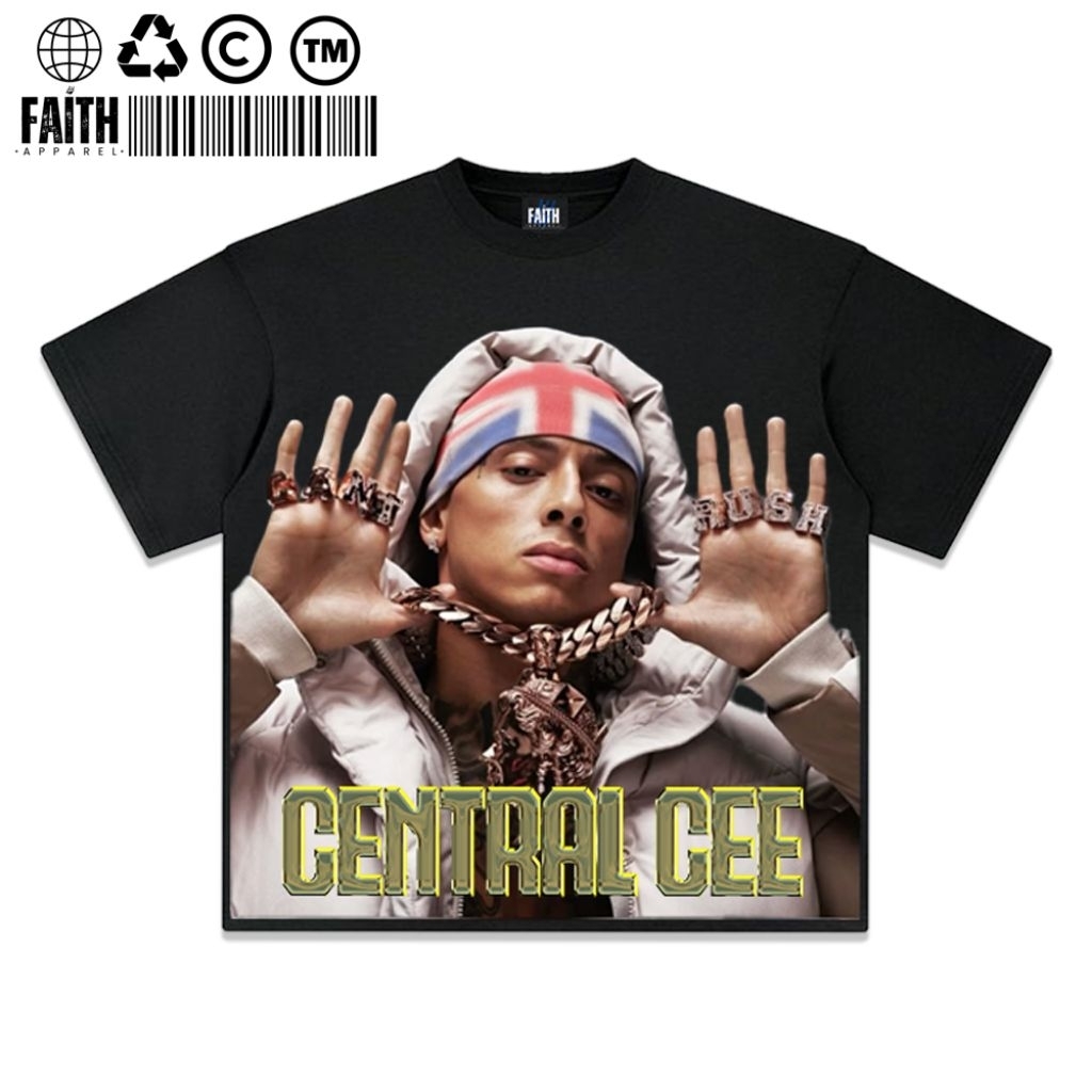 เสื้อยืด FAITHAPPAREL - CENTRAL CEE | เสื้อยืดโอเวอร์ไซส์ - สีดํา