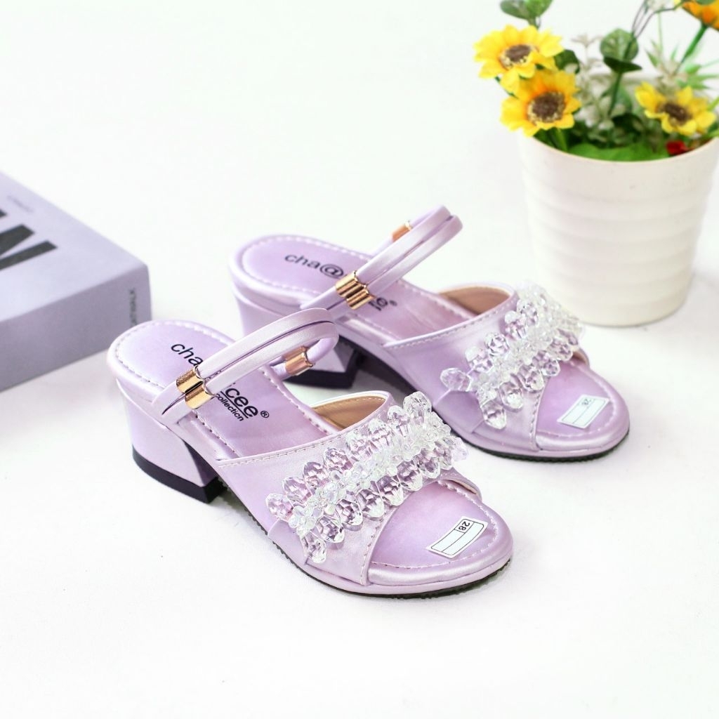 รองเท้าแตะปาร์ตี้เด็กผู้หญิง Ban2 Orchid 3cm Heel Fashion