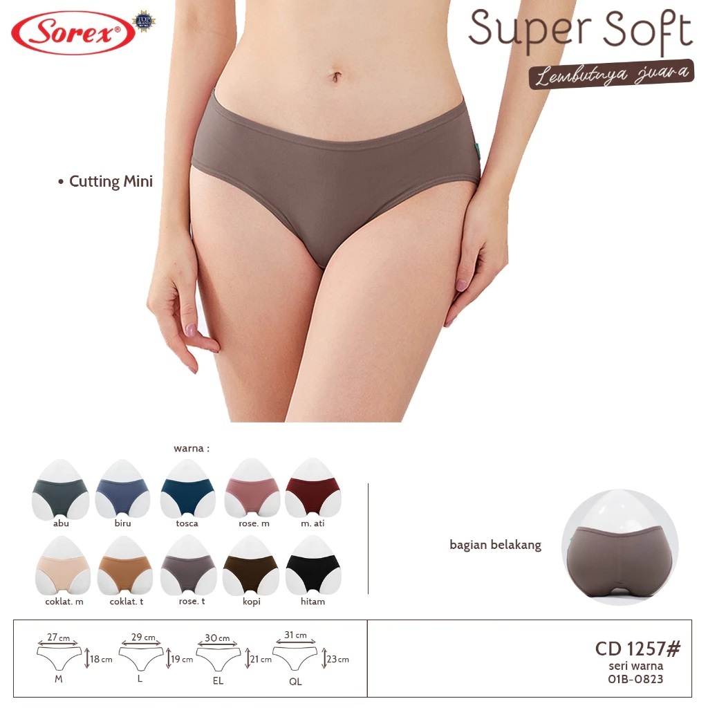 (6pc) ซีดี Sorex 1257 | Sorex Womens Mini Basic Super Soft Briefs - Kshop