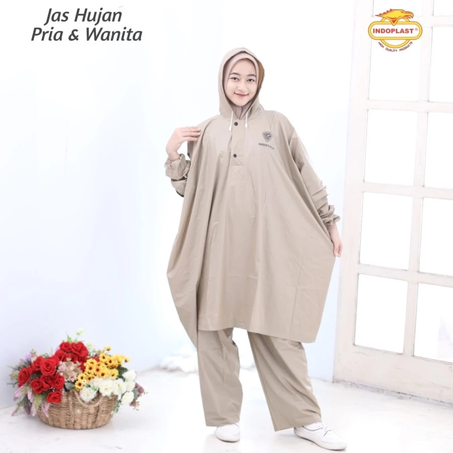 ชุดเสื้อกันฝนพร้อมกางเกง PREMIU Poncho Indoplast สำหรับผู้ใหญ่ thumbnail 8