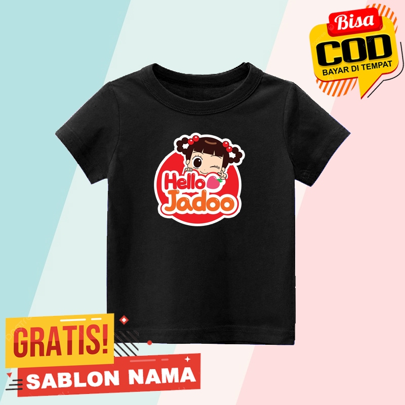 เสื้อยืดเด็กโลโก้ Hello Jadoo / เสื้อยืดเด็กชายและเด็กหญิงแบบกําหนดเองพร้อมชื่อโลโก้ Hello Jadoo