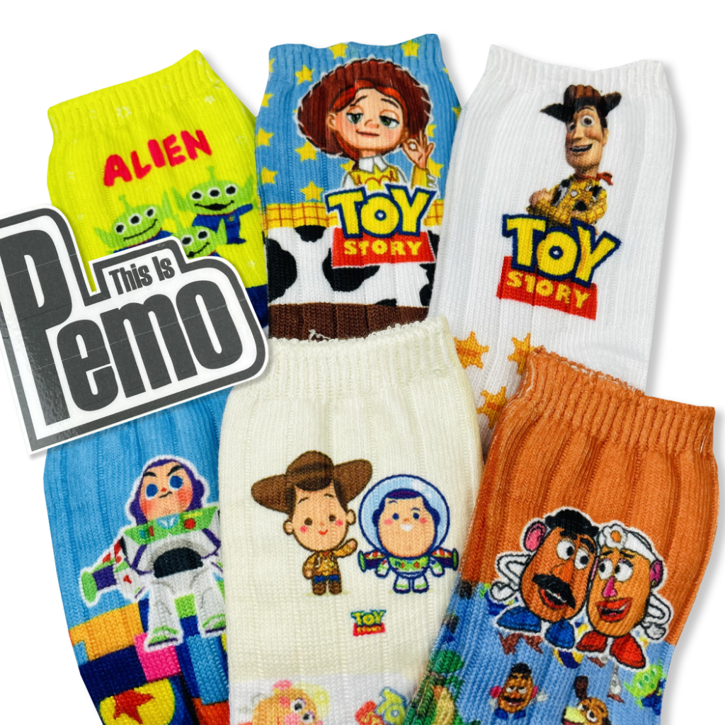 THIS IS PEMO - TOY STORY ถุงเท้าตัวละครสําหรับเด็กพิมพ์ลายเต็มรูปแบบ