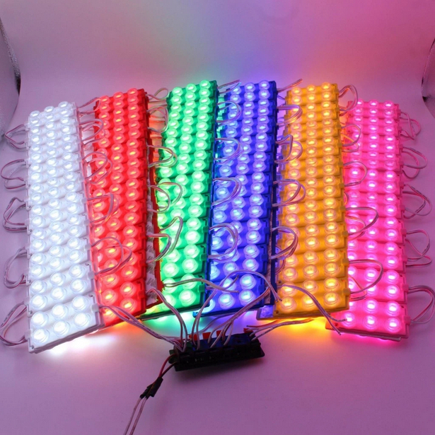 MATA [ 1 ชิ้น ] ไฟโมดูล LED 6 ตา, ตาสี่เหลี่ยม 2x3 - ไฟ LED 6 ตาสําหรับรถบรรทุก, รถยนต์, รถจักรยานยนต์, 12-24V