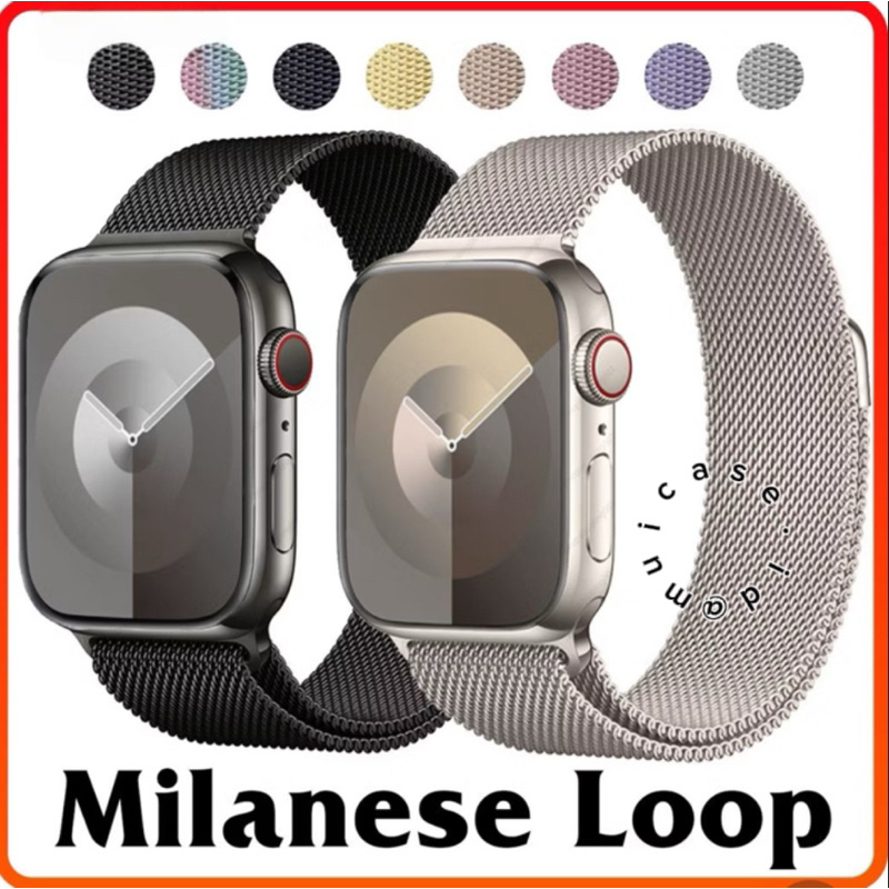 สาย Milanese Loop Magnet iwatch สําหรับ apple watch Ultra iwatch Series 9 8 7 6 5 4 3 2 1 สแตนเลส