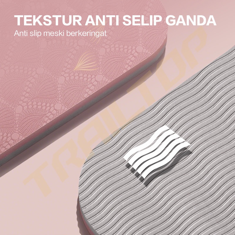 TrailTop เสื่อโยคะพรีเมี่ยม TPE เสื่อโยคะ เสื่อกีฬากันลื่น หนา 6/8 มม.