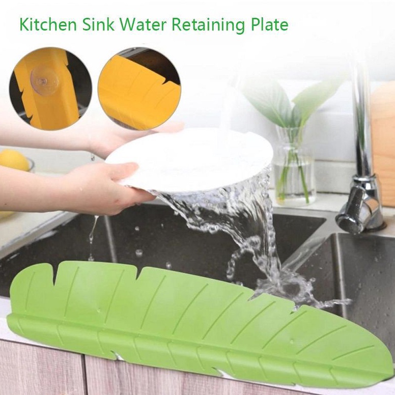 โมเดิร์น MJ88 Banana Leaf Motif ซิลิโคน Splash Barrier Board สําหรับ Super Kitchen Sink