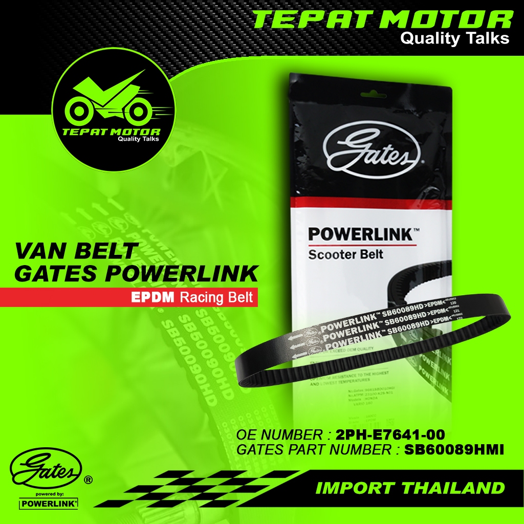 VANBELT VAN BELT V BELT FANBELT YAMAHA GT125 / MIO M3 / FREEGO 2PH ORIGINAL GATES POWERLINK IMPORT T