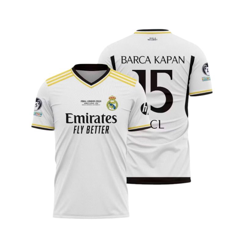 ใหม่ล่าสุด REAL MADRID JERSEY 15 UCL BARCA KAPAN ฟรี NIKNAME. เสื้อบอล
