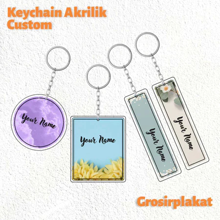 GANTUNGAN CUSTOM NAME KEYCHAIN MARBLE MODEL / KEYCHAIN / ACRYLIC MATERIAL UV PRINT WATERPROOF