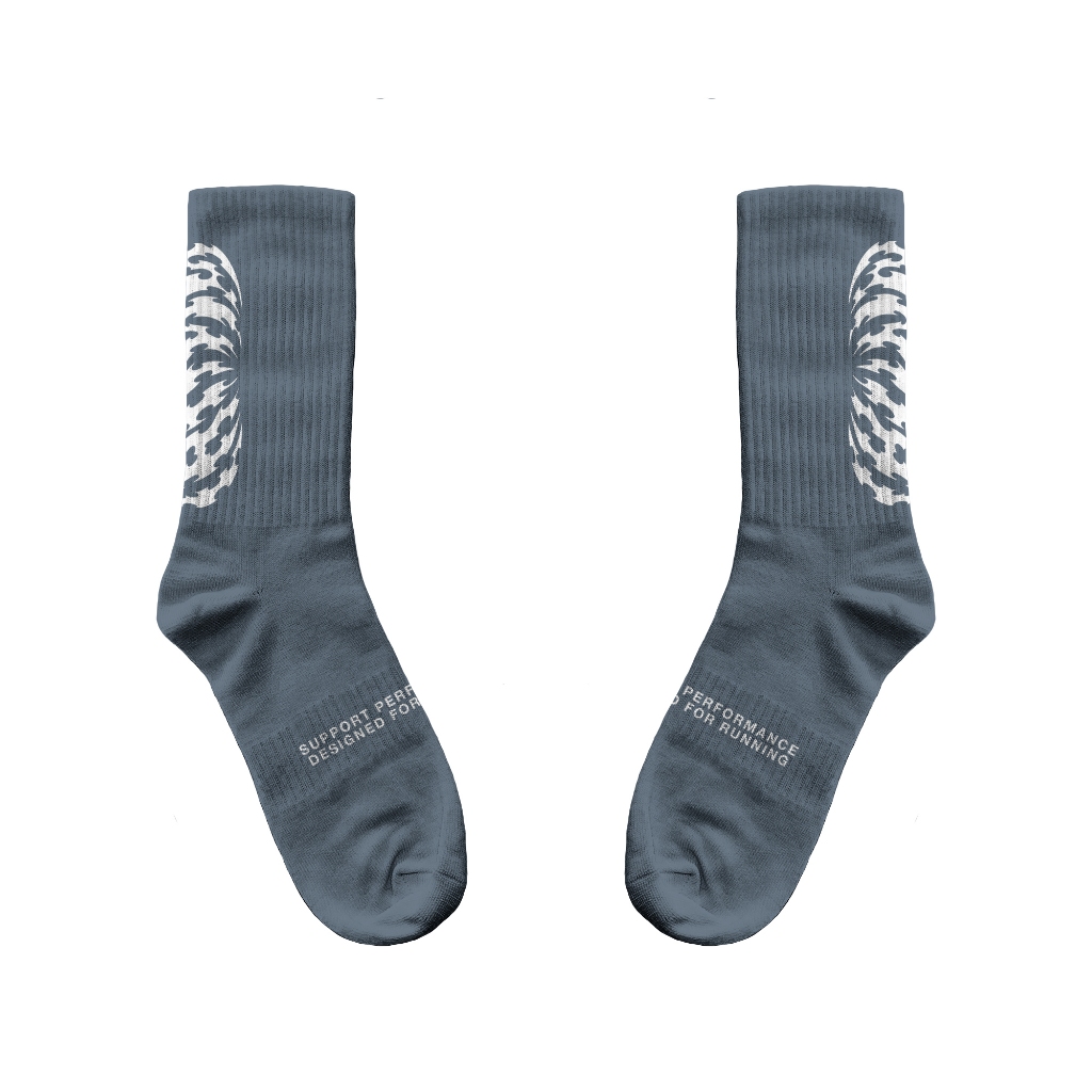 HLWN Running Unisex Socks สีเทา - Vigorous