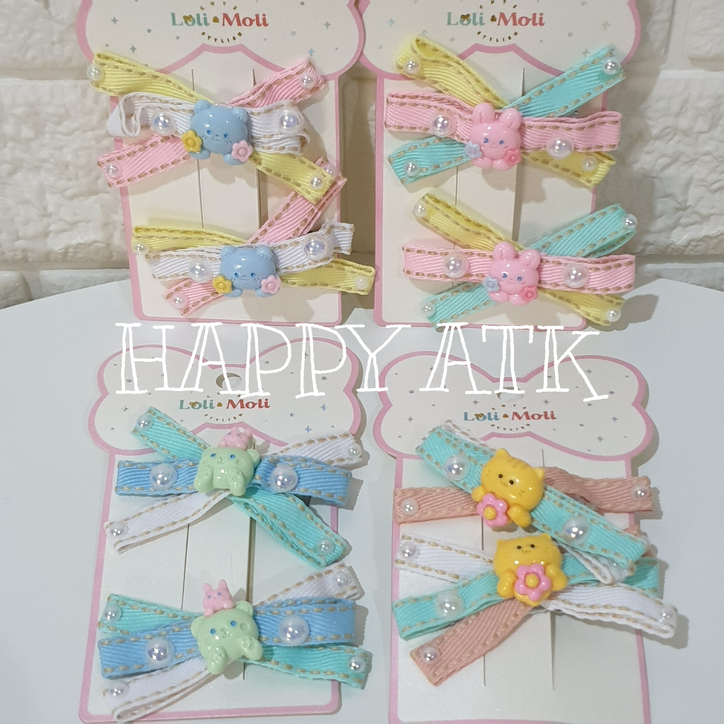 (1 PAIR) กิ๊บติดผม LOLI MOLI / กิ๊บติดผม / คลิปร้านเสริมสวย CHILDREN พร้อม CAT AND BEAR CHARACTERS