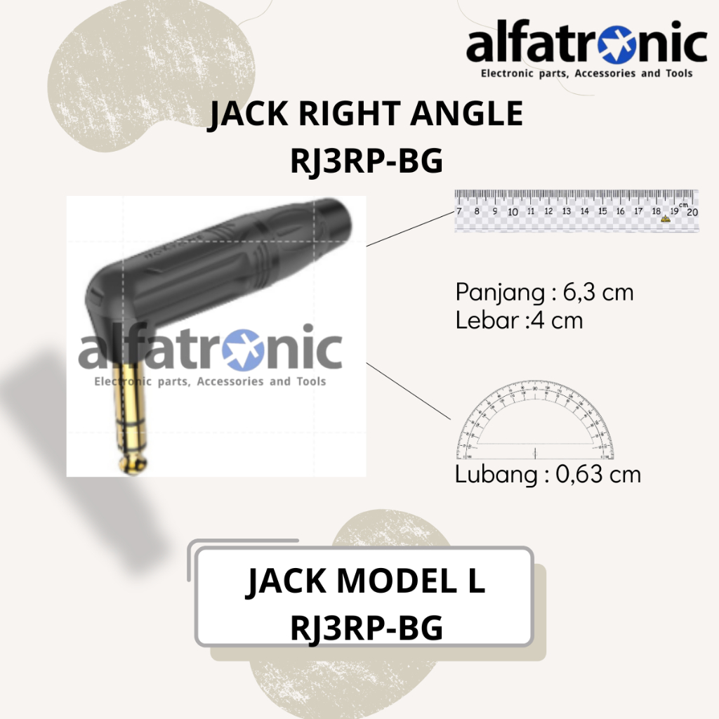 ROXTONE RJ3RP-BG - 6.3 มม. STEREO RIGHT ANGLE JACK