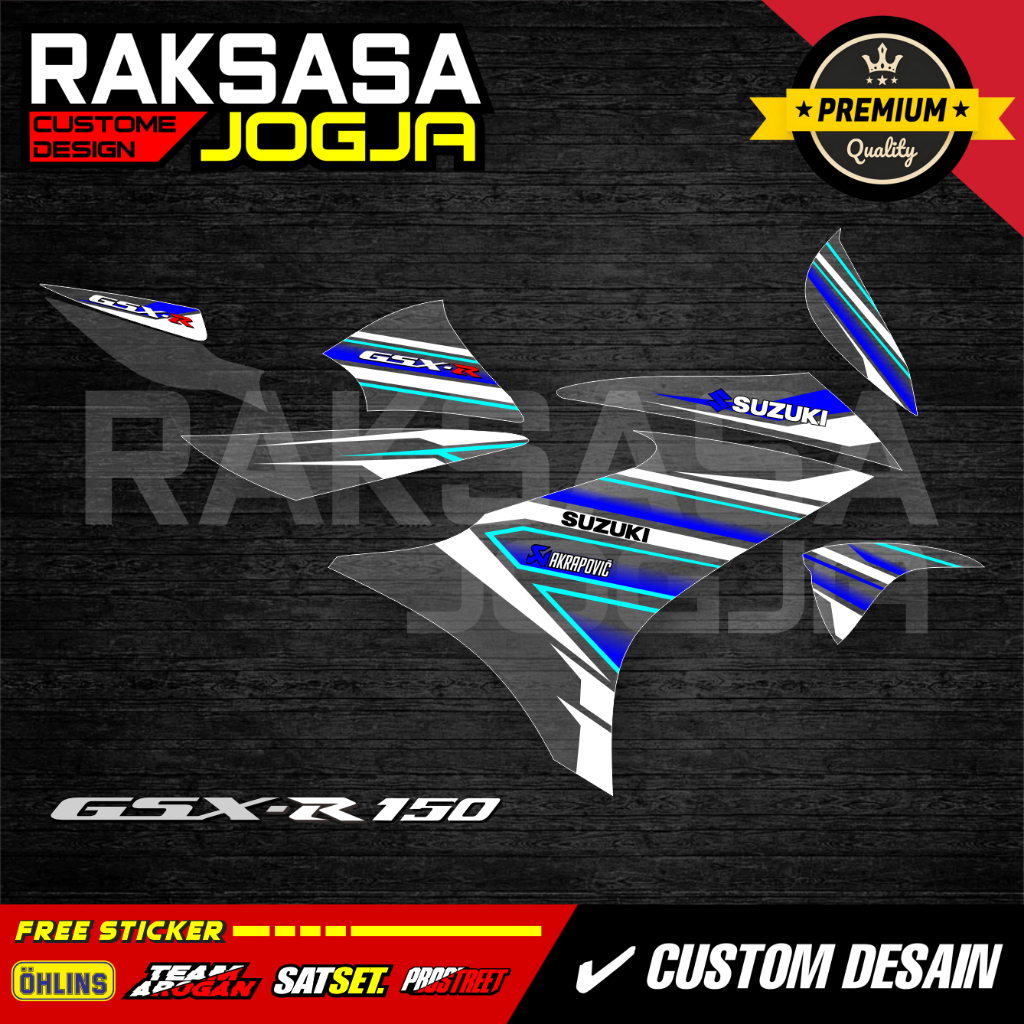 SUZUKI GSX 150R STRIPENT DOFF GLOSSY VINYL ALREADY CUT, JUST STICK IT ON PREMIUM QUALITY - สีที่กําห