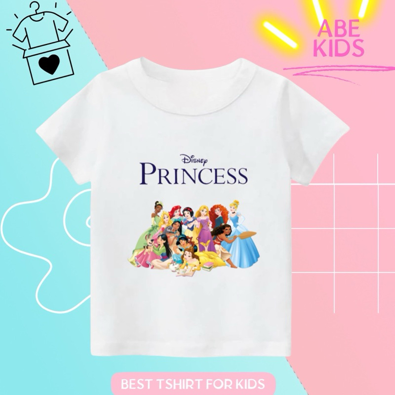ABEKIDS • เสื้อยืด CHILDRENS TOPS CHILDRENS CLOTHES DISTRO 1-10 ปี TSHIRT ONLINE PRINCESS