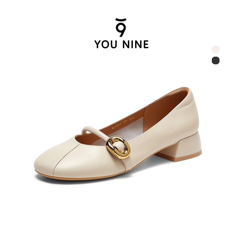 You Nine - รองเท้าส้นแบนมัฟฟิน Gummy รองเท้าส้นสูงสไตล์มินิมอลแบบสวมผู้หญิง 99