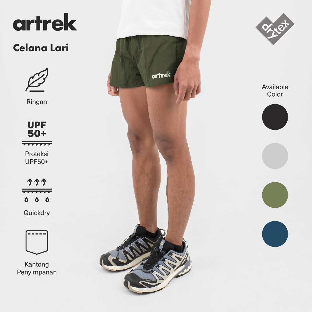HIJAU Artrek Active ผู้ชายกีฬาเทนนิส Padel กางเกงวิ่ง Dry Fit Quick Dry LIGHT COMFORTABLE COOL Quick DRY สีเขียว