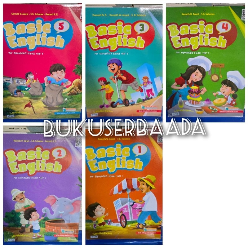 YUDHISTIRA USED BOOK - BASIC ENGLISH GRADES 1/2/3/4/5/6 SD K MERDEKA