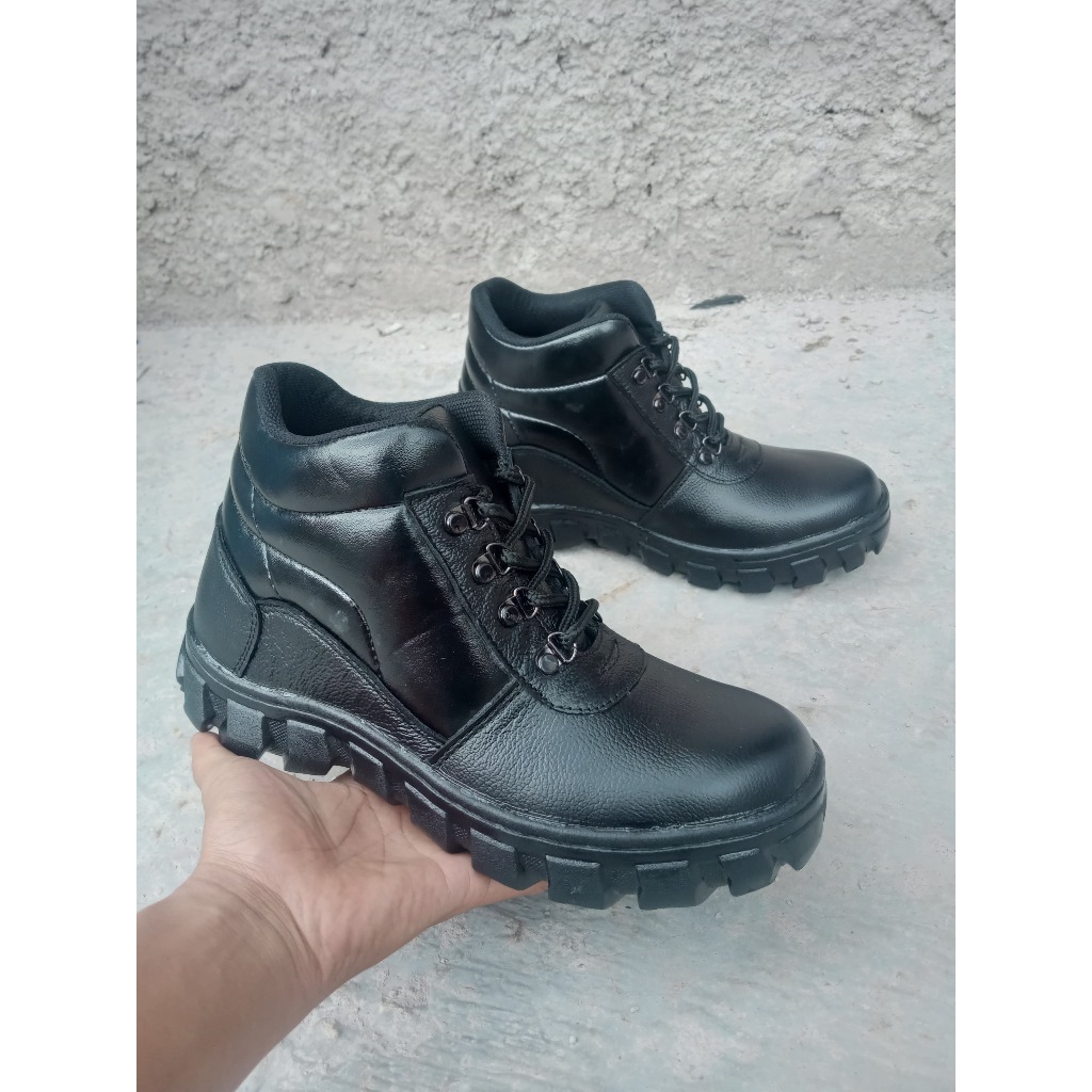 รองเท้าเซฟตี้ผู้ชายรองเท้าบูทเหล็กหนังแท้ยาง Sole Field Work Project 7106H 7106 H