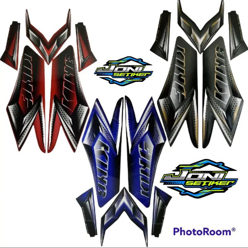 MERAH ORIGINAL YAMAHA RX KING 2008 BLACK BLUE RED STRIPING STICKER RX KING BLACK STRIPING RX KING RE