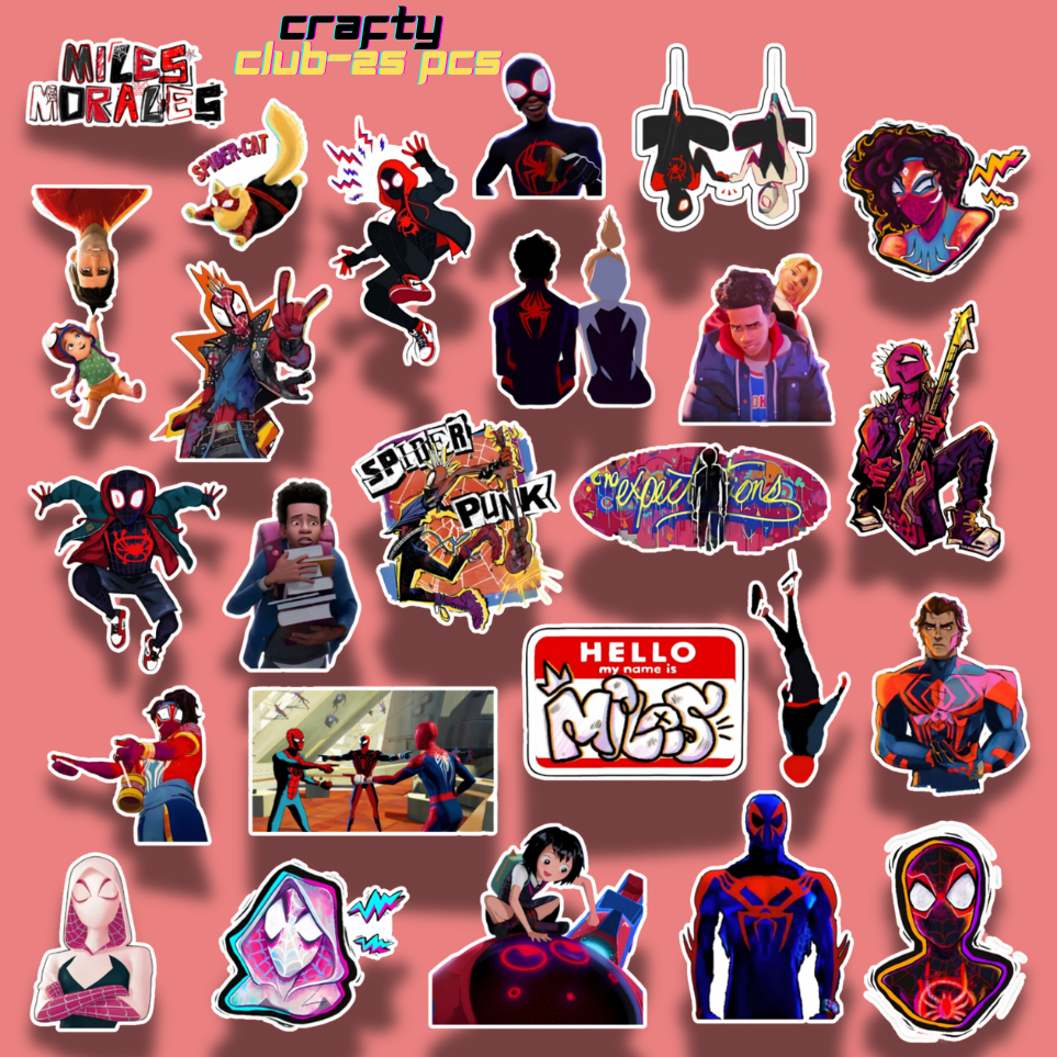 สติ๊กเกอร์สไปเดอร์แมน เข้าสู่ Spider-Verse 25 ชิ้น กันน้ํา สําหรับ Tumblr หมวกกันน็อคและแล็ปท็อป