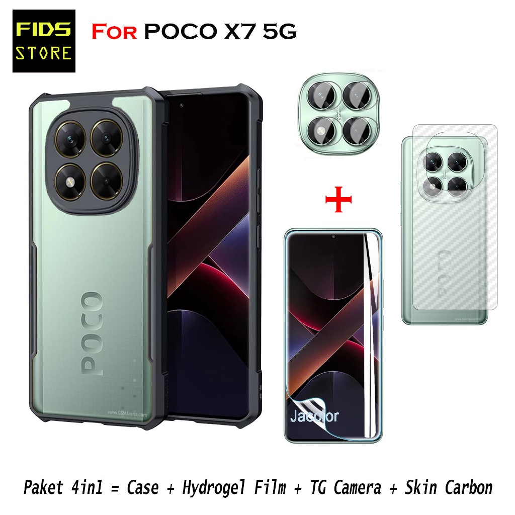 4-in-1 Case Fusion Xiaomi Poco X7 5G Package แถมฟรี ฟิล์มไฮโดรเจล & กระจกนิรภัย Camera & Garskin