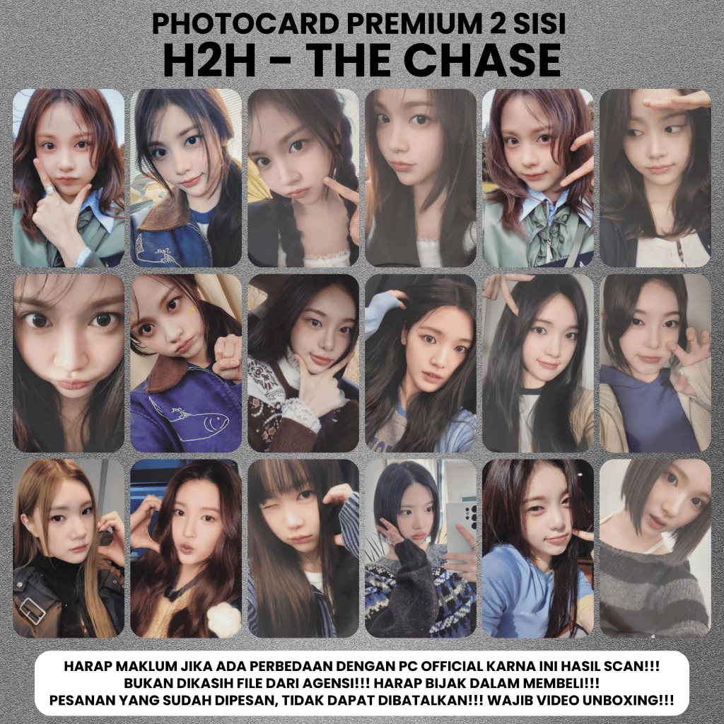 (CONTAINS 8 ชิ้น) Photocard HEARTS2HEARTS H2H THE CHASE - PC Photocard 2 ด้าน Unofficial Kpop Card M