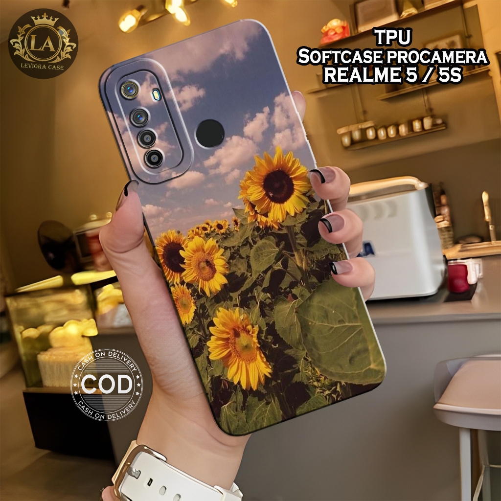 HP เคส Realme 5 / 5s รุ่นล่าสุด - เคส Leviora - เคสดอกไม้แฟชั่น - เคส Realme 5 / 5s ล่าสุด - เคสกล้อ