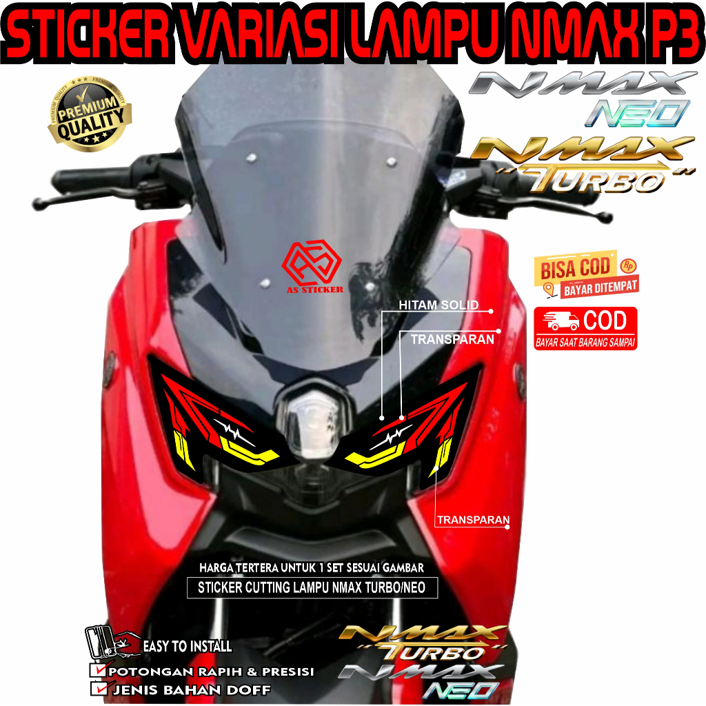NMAX NEO & NMAX TURBO HEADLIGHT สติ๊กเกอร์ตัดสี COMBINATION (P3)