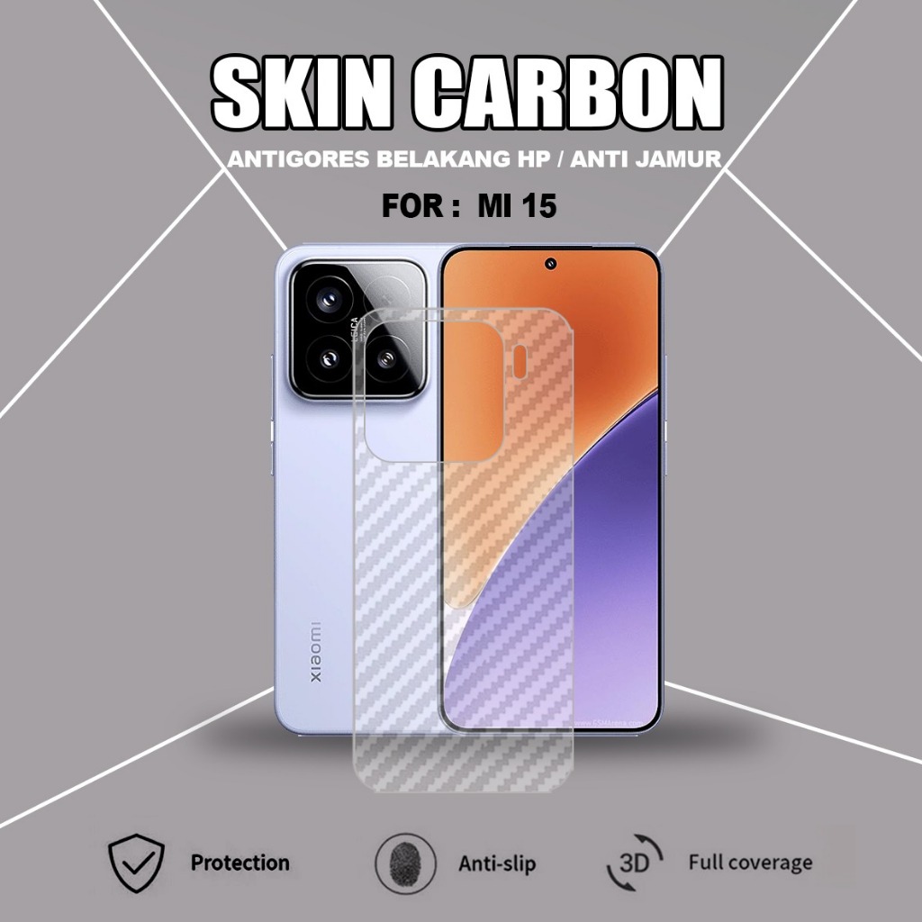 XIAOMI MI 15 XIAOMI MI 15 ULTRA SKIN CARBON TRANSPARENT ANTI-SCRATCH ANTI-FUNGUS XIAOMI MI 15 XIAOMI