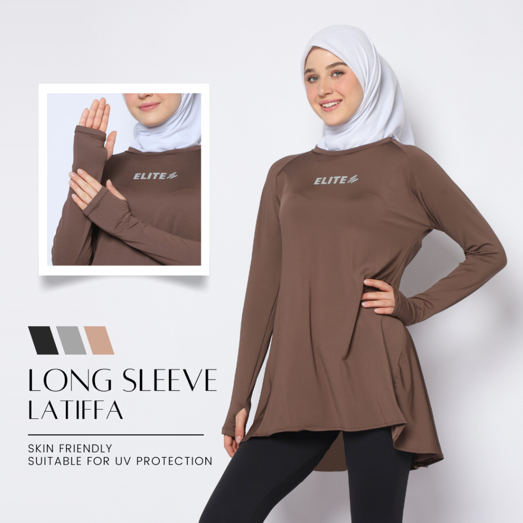 ELITE - เสื้อ LATIFA Tunic | ชุดเดรสสปอร์ตแขนยาว [ฟรีถุงเท้า]